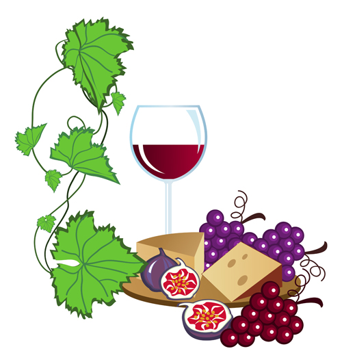 Realistic grapes and wine design vector 01 wine realistic grapes grape   