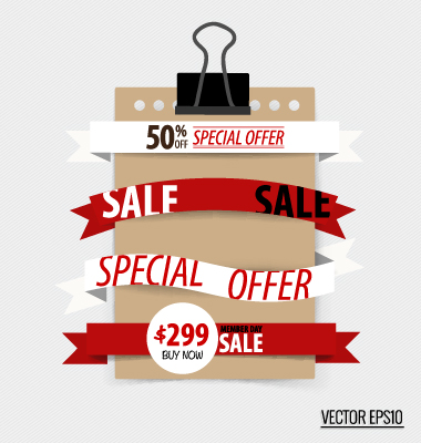 Sale ribbon banner paper vector 03 sale ribbon banner   