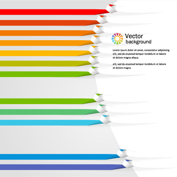 Colored paper tapes vector background material 03 paper tapes colored background   