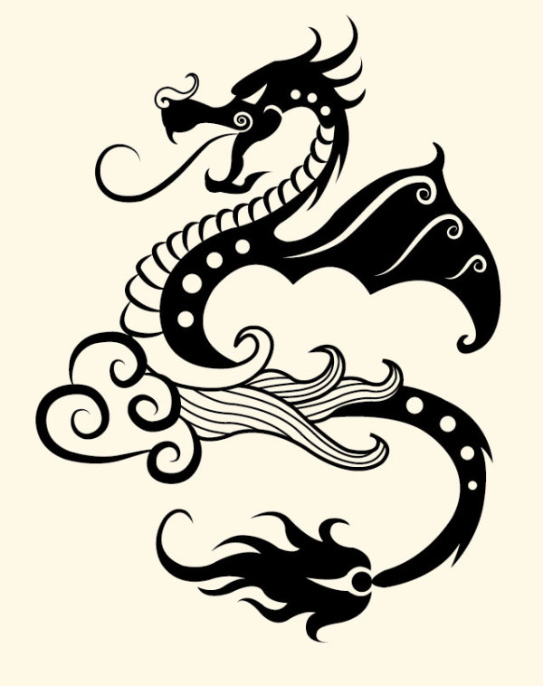 Vivid Hand drawn Dragon Decoration Pattern vector pattern hand drawn dragon decoration   