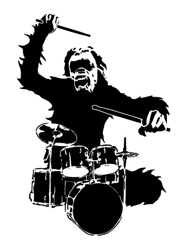 Chimpanzees and drums design vector drums Chimpanzees   