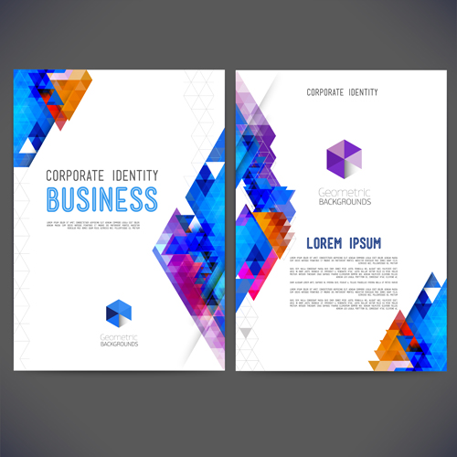 Geometric shapes business cover templates graphics 01 templates Geometric Shapes cover business   