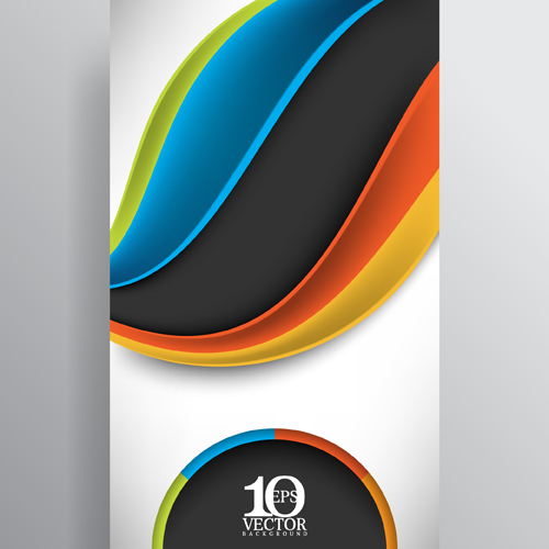 Wavy abstract business vector template 02 wavy template business abstract   