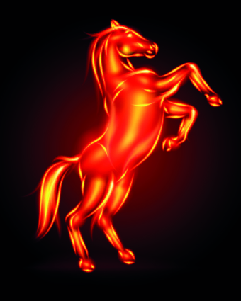 Fire horse 2014 design vector 03 horse fire   