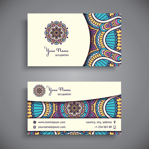 Ethnic decorative elements business card vector 07 ethnic decorative business card business   