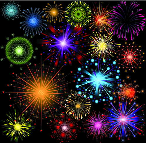 Pretty fireworks holiday elements vector 01 pretty holiday Fireworks elements element   