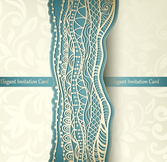 Elegant invitation card lace vector lace vector invitation elegant card   