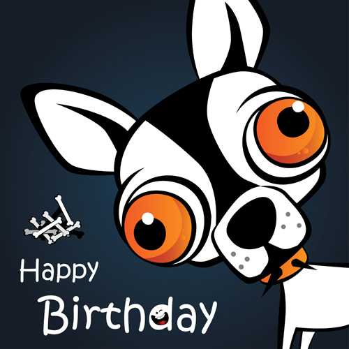 Funny cartoon character with birthday cards set vector 06 funny character cartoon cards birthday cards birthday   