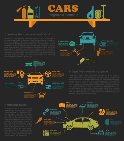 Creative car service infographics template vector 07 template infographic creative car   