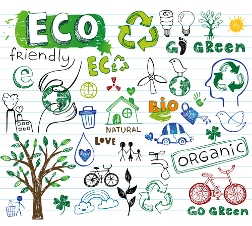 Hand drawing eco elements vector illustration illustration Hand drawing eco   