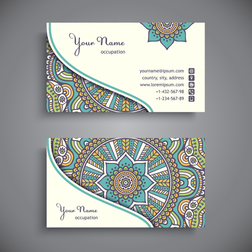 Ethnic decorative elements business card vector 04 ethnic decorative business card business   