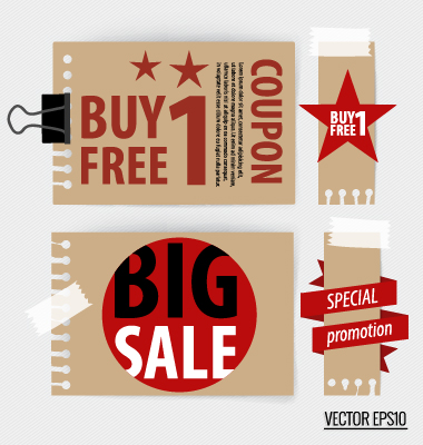 Paper banners sale elements vector 04 sale paper elements banners   