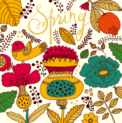 Cartoon spring tropical pattern background 05 tropical spring pattern background pattern cartoon   