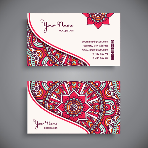 Ethnic decorative elements business card vector 05 ethnic decorative business card business   