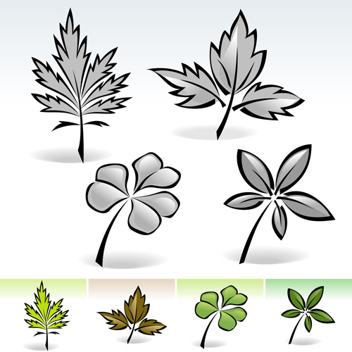 Simple leaf creative vector set 03 simple leaf creative   