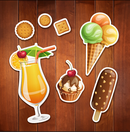 Summer holiday food with wooden background vector 09 wooden summer holiday food background   