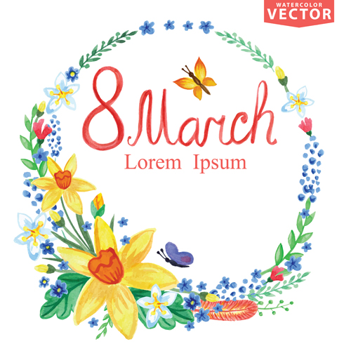 8 March womens day background set 09 vector womens day background 8 March   