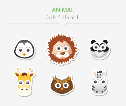 Animal stickers set vector 01 stickers Animal   