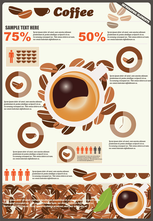 Coffee infographics business template design vector 04 infographics infographic business template business   