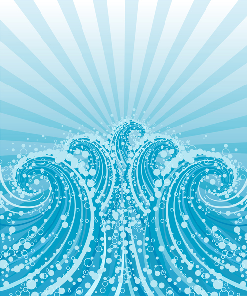 Sea Waves vector background set 01 waves sea   