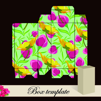 Floral Box template vector 04 template vector template floral box   