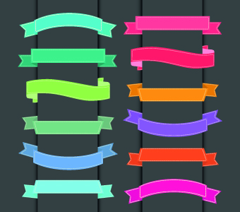 Ribbons with labels Retro Style vector 04 ribbons ribbon Retro style labels label   