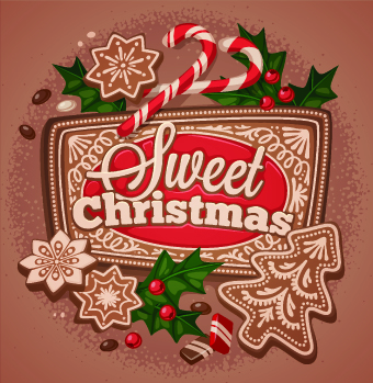 Cute Sweet Christmas cards vector sweet cute christmas cards   