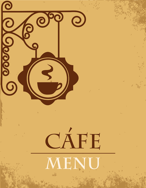 Vector of Vintage cafe menu background art 01 vintage menu cafe   