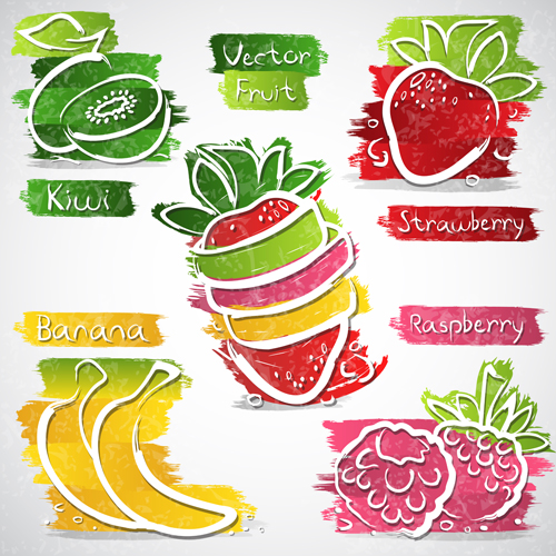 Fruits abstract design vector 03 fruits fruit abstract   