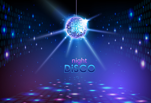 Neon disco music party flyers design vector 03 party music flyer disco   