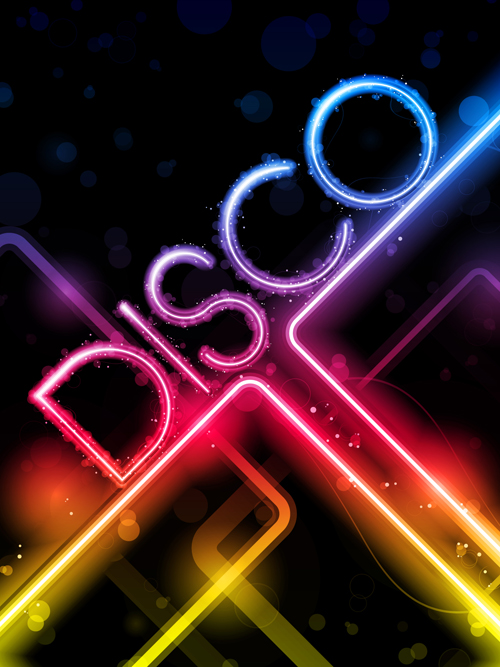 Neon disco music party flyers design vector 01 party neon music flyer disco   