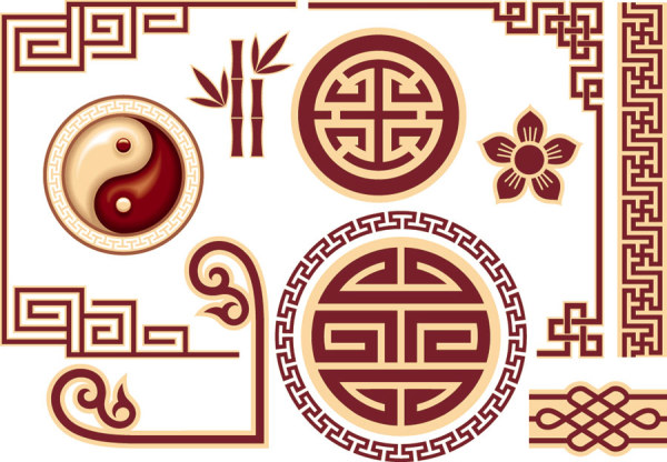 Chinese style floral decorative elements 04 style elements element decorative chinese   