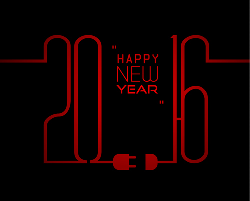 2016 new year with red line vector material year red new material line 2016   