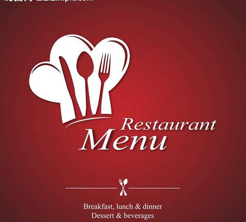 Dark red style restaurant menu design vector restaurant Red style menu   