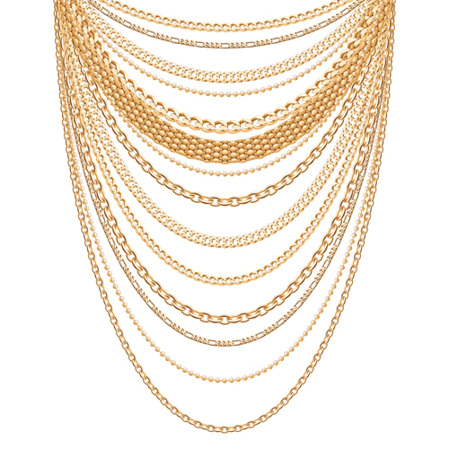 Golden necklace design vector material 02 necklace golden design   