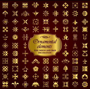 Golden christmas ornament elements vectors vectors ornament golden elements christmas   