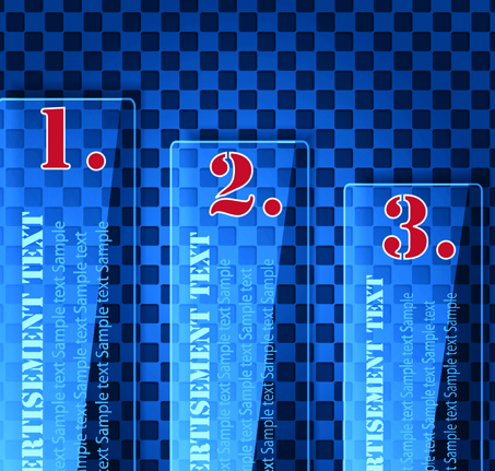 numbered Glass banner vector set 02 numbered number glass banner   