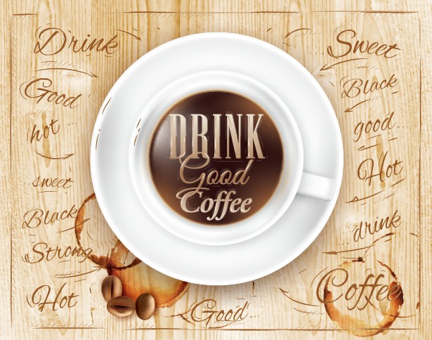 Creative coffee elements with wooden background vector 04 wooden wood elements element creative Coffee elements coffee background vector background   