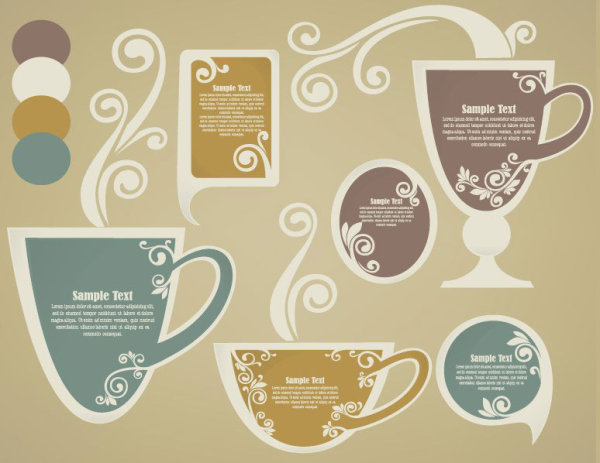 tea Elements Silhouettes vector 04 tea silhouettes silhouette elements element   