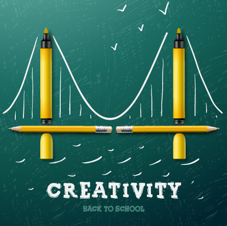 Creativity school design vector background 03 Vector Background school creativity   