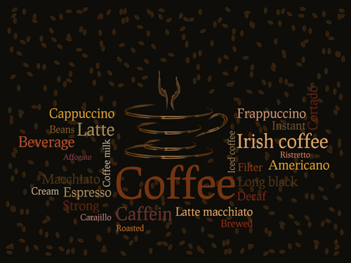 Different Coffee elements vector background set 04 elements element different coffee   