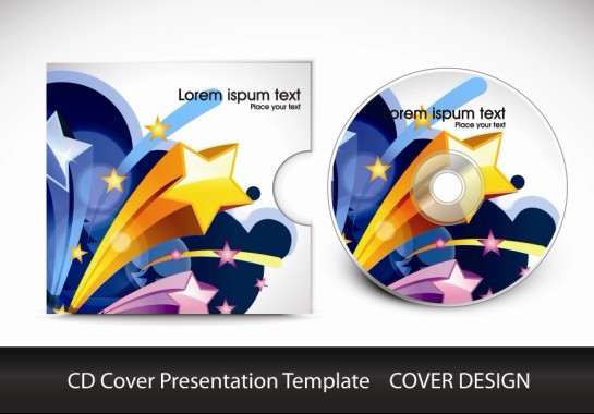 CD cover presentation vector template material 01 template presentation material cover cd   