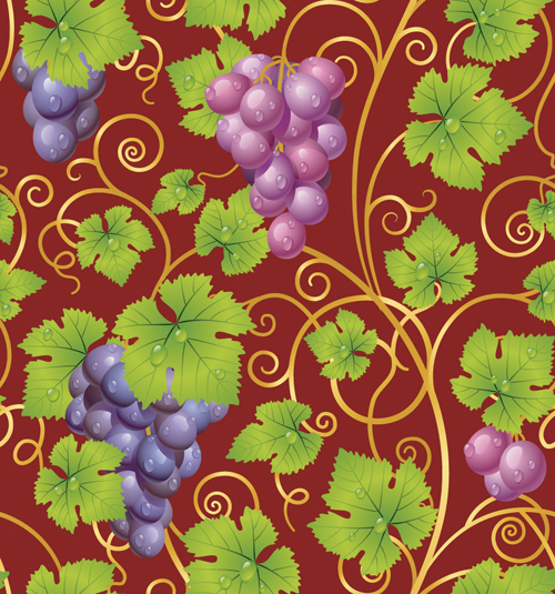 Vivid grapes elements vector background art 04 grapes elements element   