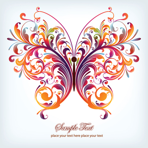 Colorful Abstract butterfly elements vector 03 elements element colorful butterfly abstract   