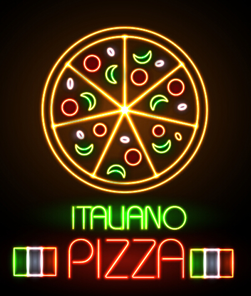 Pizza restaurants neon sign vector material 04 sign restaurant pizza neon   