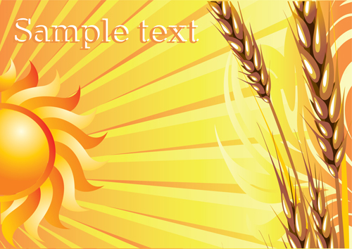 Golden Wheat vector background set 03 wheat golden   