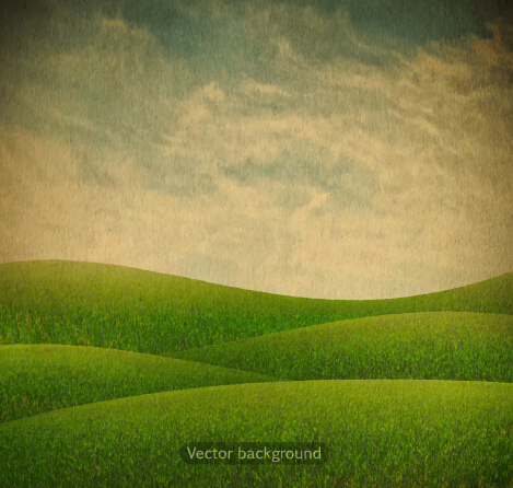 Green nature retro background vector 03 Retro font nature green background vector background   