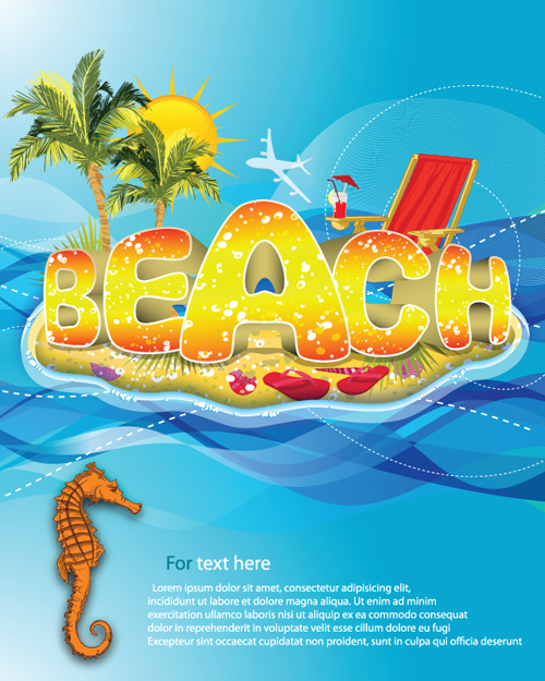 Sunny beach design vector background 02 Sunny beach sunny beach   