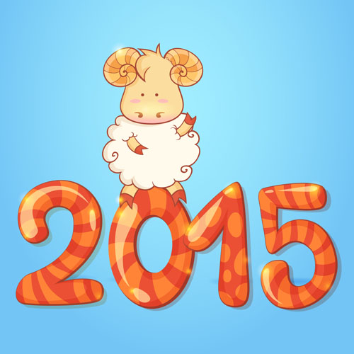 Vector set of 2015 sheep year background material 09 year sheep background material background 2015   