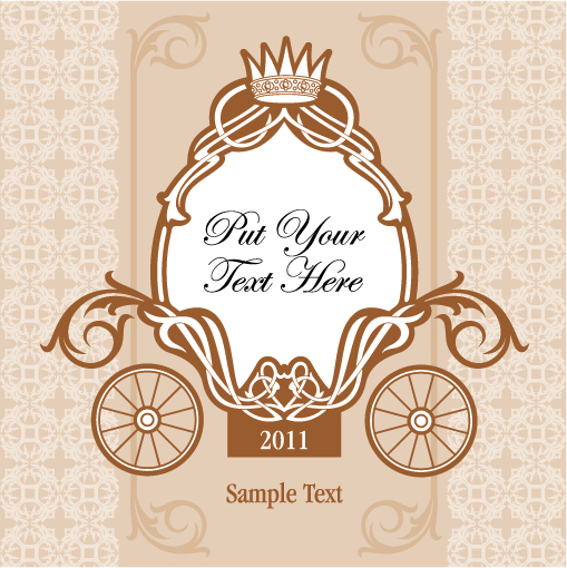 Wedding invitation with Carriage design vector 03 wedding invitation carriage   